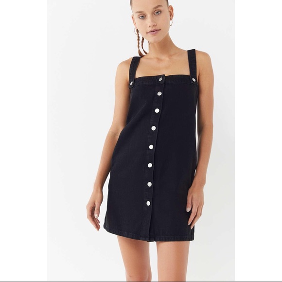 urban outfitters black denim dress